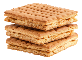 A stack of crackers with a nut filling - stock .. png