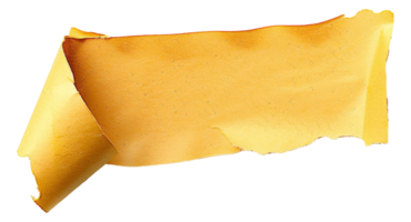 A yellow piece of paper with a tear in it - stock .. png