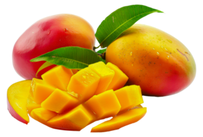 A slice of mango is on top of a whole mango - stock .. png