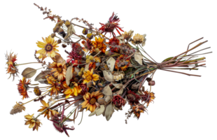 A bouquet of dried flowers is arranged in a vase - stock .. png