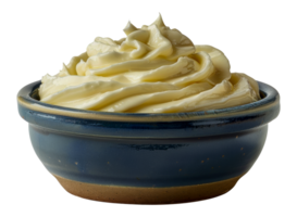 Ceramic bowl of natural whipped cream png