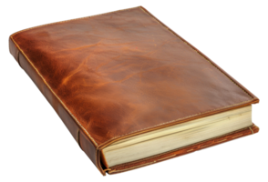 A leather bound book with a leather cover - stock .. png