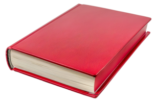 A red leather bound book with a white spine - stock .. png