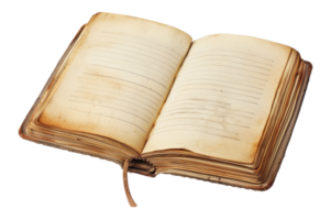 The book appears to be a journal or diary, and the writing is cursive - stock .. png