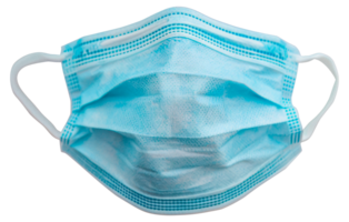 A blue surgical mask - stock .. png