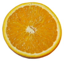 A close up of an orange with the top cut off - stock .. png