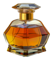 A bottle of perfume with a gold top - stock .. png