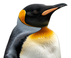 A penguin stands on its hind legs, looking at the camera - stock .. png