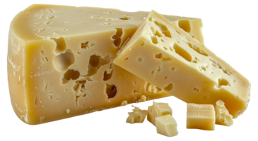 une tranche de fromage avec des trous dans il - Stock .. png