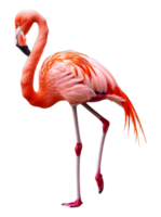 Pink flamingo standing gracefully, cut out - stock .. png