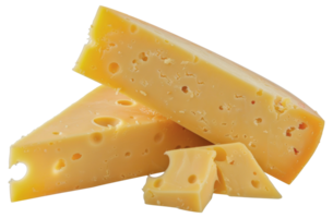 A slice of yellow cheese with holes in it - stock .. png