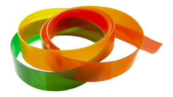 A colorful plastic strip is shown - stock .. png