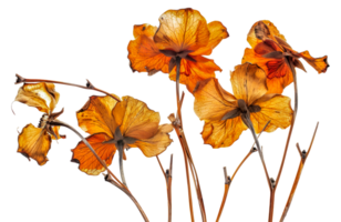 A close up of a bunch of dried up flowers - stock .. png