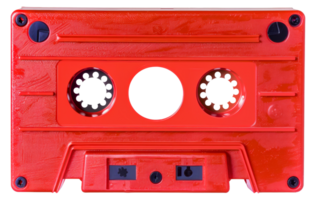 A red cassette tape - stock .. png