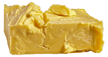 A yellow block of butter with a crack in it - stock .. png