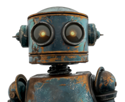 A robot with a metallic face and a metal body - stock .. png