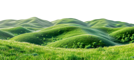 Lush green rolling hills under, cut out - stock .. png