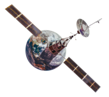 A satellite is in orbit around the Earth - stock .. png