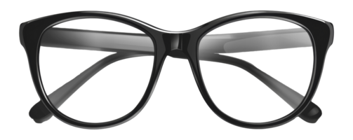 A pair of black eyeglasses with a black frame - stock .. png