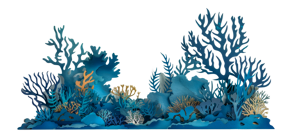 Artistic paper coral reef against, cut out - stock . png