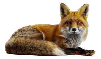 A fox is laying down - stock .. png