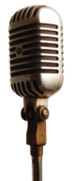 A microphone with a silver and gold color - stock .. png