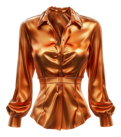 Silky shiny golden blouse on transparent background - stock .. png