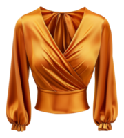 seidig glänzend golden Bluse auf transparent Hintergrund - - Lager .. png