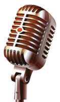 A microphone with a silver and gold color - stock .. png