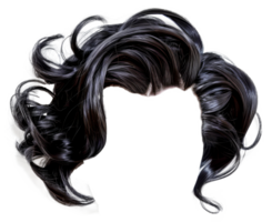 A close up of a woman's hair with a black wig - stock .. png