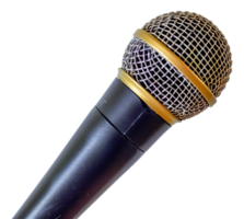 A microphone with a gold cord - stock .. png