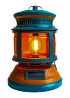 Orange and blue LED lantern with a modern design, cut out - stock . png