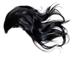A long black hair with a messy look - stock .. png