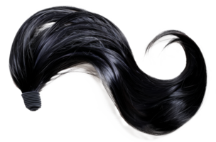 A long black hair with a ponytail - stock .. png