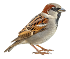 A small brown and gray bird with a black beak - stock .. png