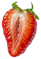 A strawberry with a small hole in the middle - stock .. png