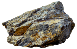 A large rock with a few cracks and a few spots of yellow - stock .. png