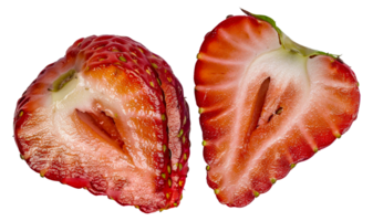 A close up of a strawberry with the stem removed - stock .. png