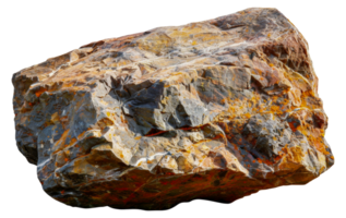 A large rock with a rough surface and a reddish-brown color - stock .. png