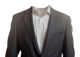 A man's jacket is shown with a white shirt underneath - stock .. png