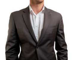 A man in a suit is wearing a white shirt - stock .. png