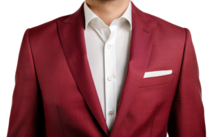 A man in a red suit and white shirt - stock .. png