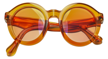 A pair of sunglasses with orange frames - stock .. png