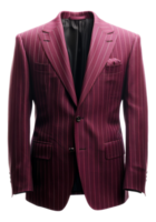 Crimson striped blazer with peak lapels for elegant events on transparent background - stock .. png