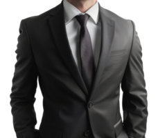A man in a suit and tie is standing in front - stock .. png