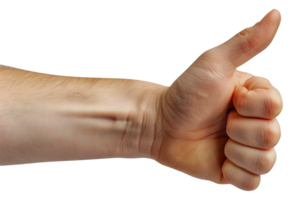 A hand with a thumbs up gesture - stock .. png