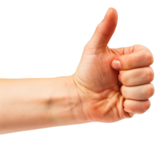 A hand with a thumbs up gesture - stock .. png