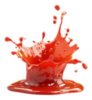 Splash of red tomato sauce on transparent background - stock .. png