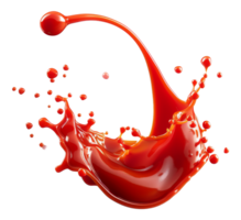 Splash of red tomato sauce on transparent background - stock .. png