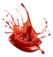 Splash of red tomato sauce on transparent background - stock .. png